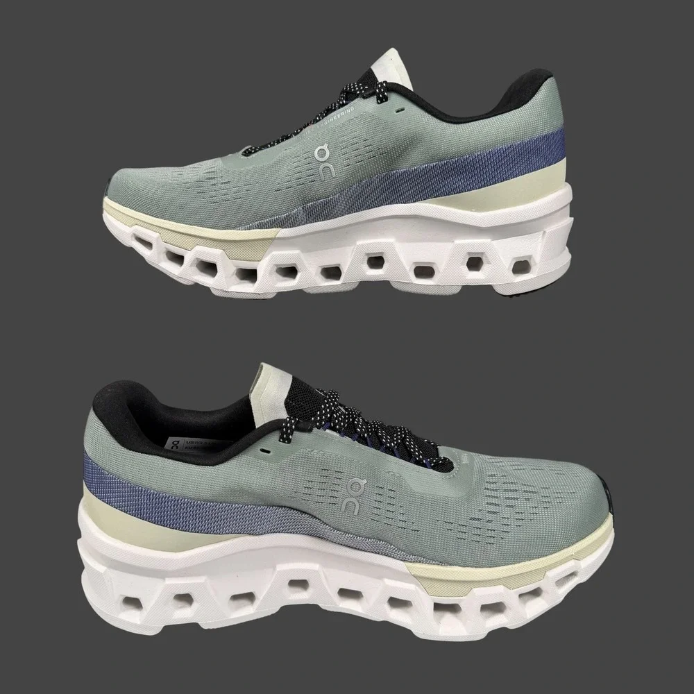On Running Cloudventure Sneakers in Sage Green and White